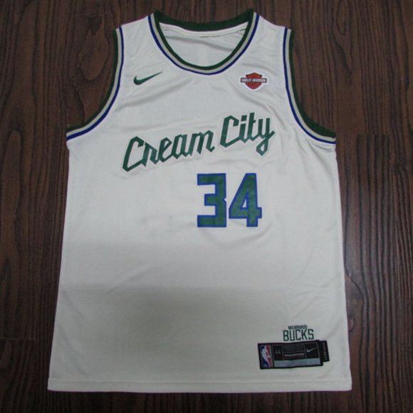 giannis antetokounmpo cream jersey